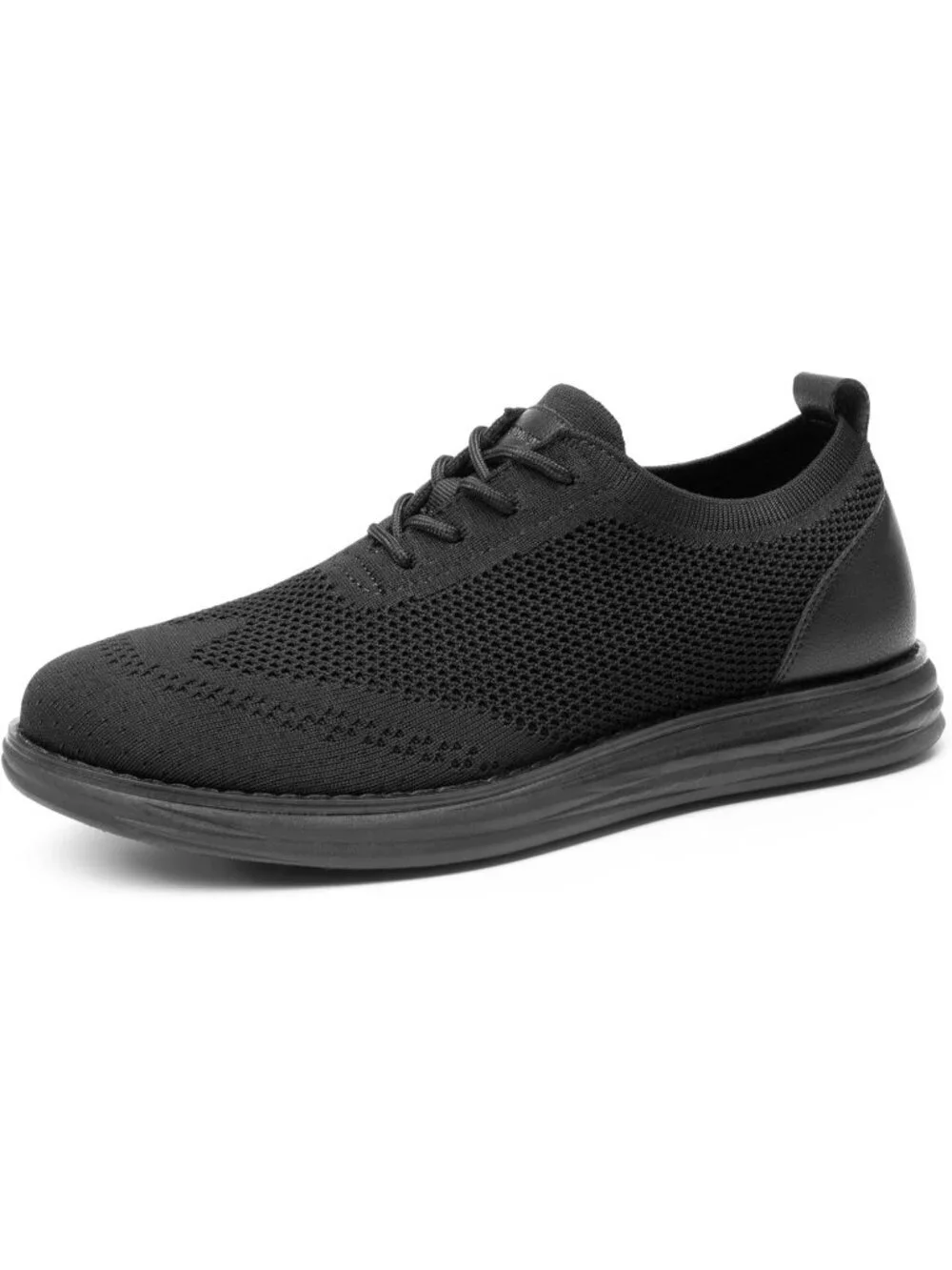 Bruno Marc Men's Black Rubber Lace up Lightweight Casual Walking Sneakers